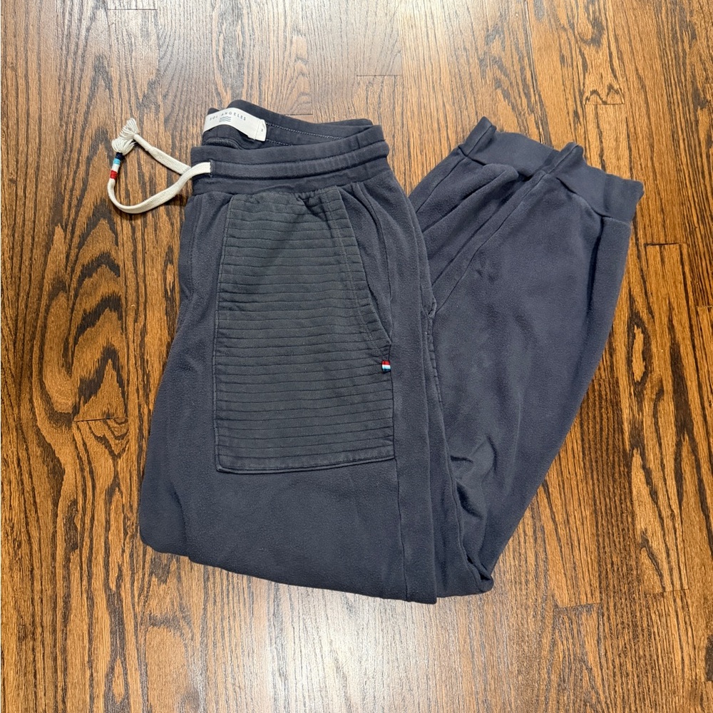 Sol Angeles Men's M Gray STRIPE Sweatpants~Pocket‎ Drawstring Fleece Joggers